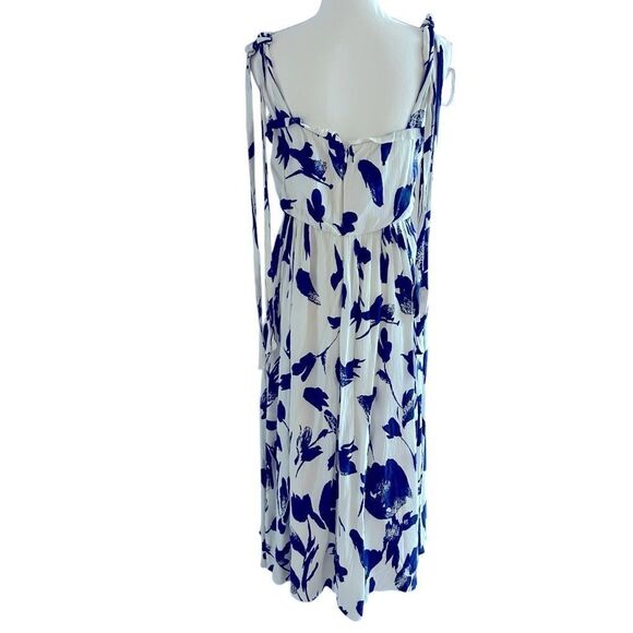 Jason Wu Collective Blue Floral Tie Strap Dress Size 6 - Picture 6 of 7